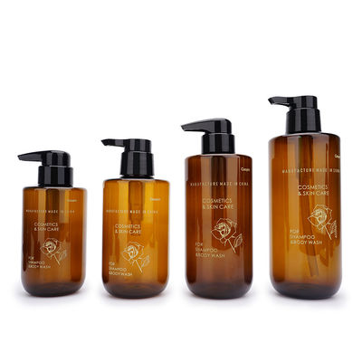 300ml 400ml 500ml 600ml autour des bouteilles d'Amber Shampoo Conditioner Plastic Shampoo