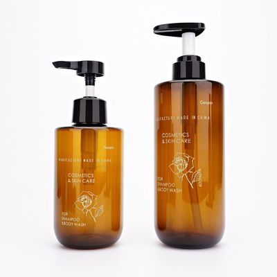 300ml 400ml 500ml 600ml autour des bouteilles d'Amber Shampoo Conditioner Plastic Shampoo