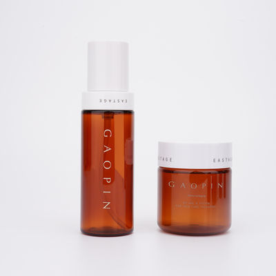 Bouteille de lotion de toner d'ANIMAL FAMILIER de GV Amber Cosmetic Plastic Bottles 100ml 80ml avec la pompe