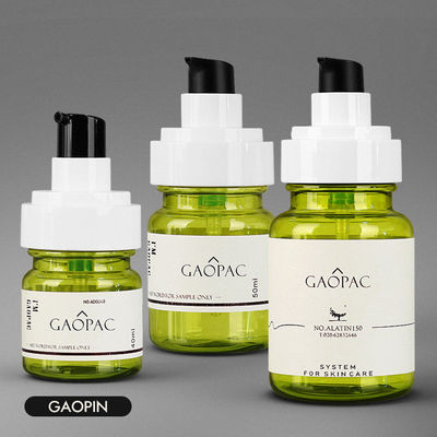 ensemble de empaquetage cosmétique de luxe de bouteille en plastique de lotion de vert de 40ml 50ml 130ml