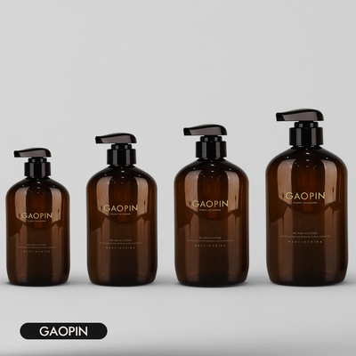 10.14oz 13.52oz autour de shampooing en plastique plat met Brown en bouteille écologique