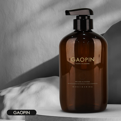 10.14oz 13.52oz autour de shampooing en plastique plat met Brown en bouteille écologique