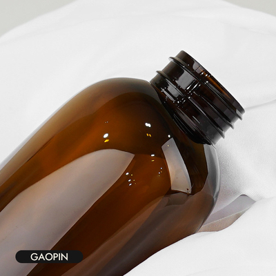 10.14oz 13.52oz autour de shampooing en plastique plat met Brown en bouteille écologique