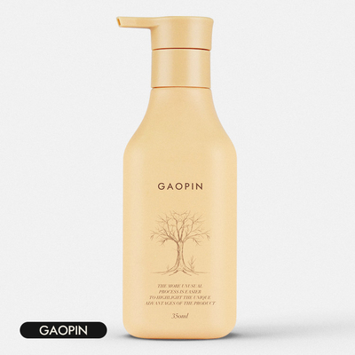 le shampooing 350ml en plastique met l'emballage en bouteille cosmétique de lotion avec la pompe d'or